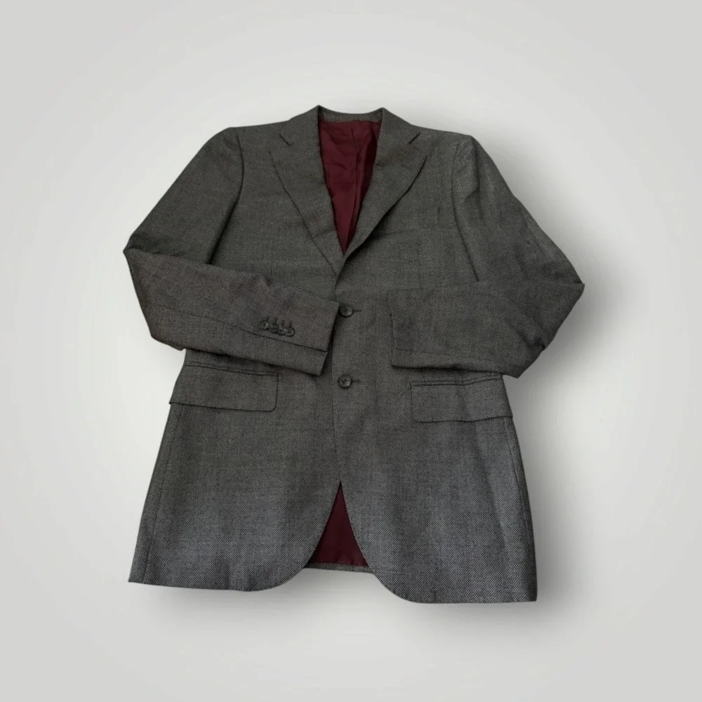 Suitsupply Lazio Suit Jacket Men 40R Grey Pure Wool P47071 Slim Blazer Formal